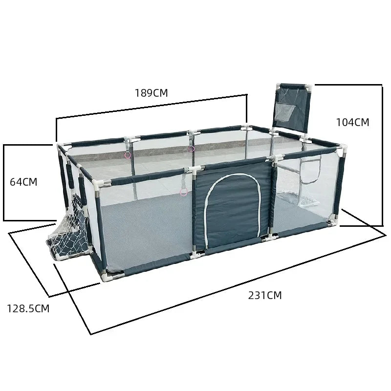 IMBABY Large Indoor Baby Playpen with Safety Barrier Fence and Waterproof Play Area