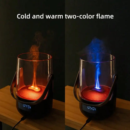200ml Flame Humidifier Diffuser, Color-Changing LED, USB, Auto-Off, Quiet, Easy Clean
