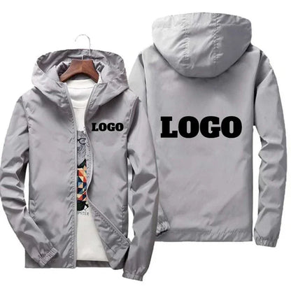 Men’s Waterproof Windbreaker Jacket, Autumn Outdoor Sports Jacket, Casual Lightweight Coat, Black, Plus Size Up to 7XL