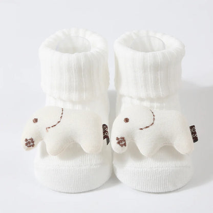 1 Pair Cute Cartoon Animal Kids Infant Newborn Baby Socks 0-6 Months Four Seasons Elastic Knit Cotton Kids Short Tube Socks