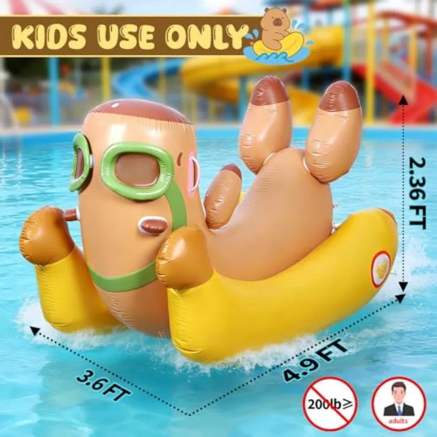 Skirfy 72" Inflatable Swimming Pool Float for with Sprinkler for Yards, 3-in-1 Summer Water Toys Large Pool Raft Outdoor Party