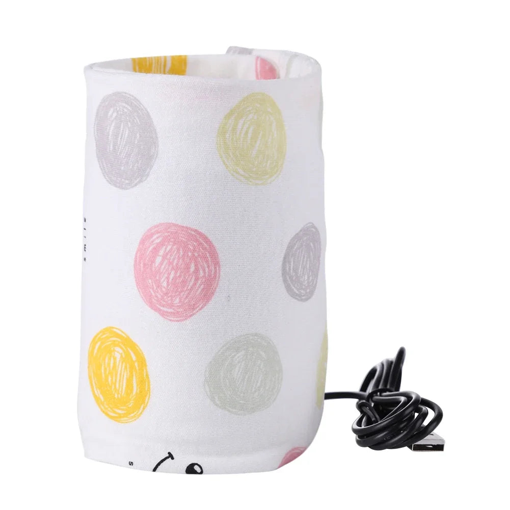 USB Portable Baby Bottle Warmer for Milk and Water, Travel Feeding Heater with Insulated Bag
