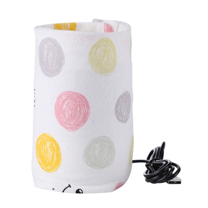 USB Portable Baby Bottle Warmer for Milk and Water, Travel Feeding Heater with Insulated Bag