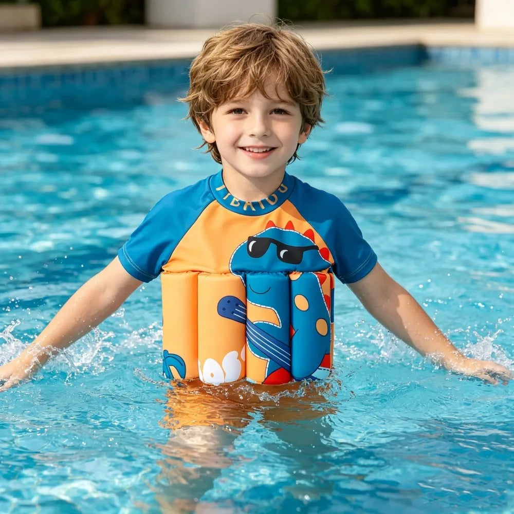 Boys Swimsuit Floating Kids Float Suit Toddler Baby 1 to 2 3 4 5 6 Years Children Buoyancy Funny Cartoon Dinosaur Child Swimwear