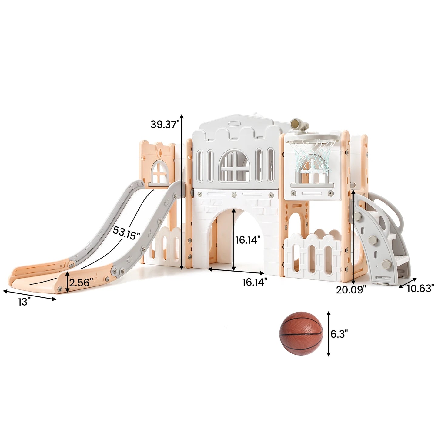 8 In 1 Toddler Slide Indoor Playground, Indoor Slide Toddler Playset For Toddlers 1-3, Kids Outdoor Playground With Slide