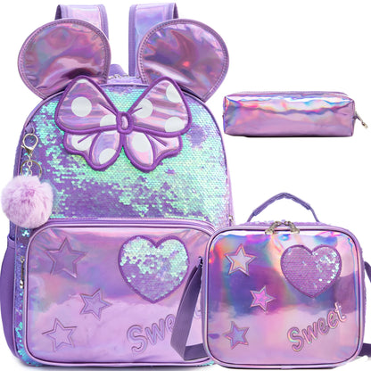 Backpacks for Girls Backpacks for Elementary Preschool Students Kids School Backpack with Lunch Bag Gift Package