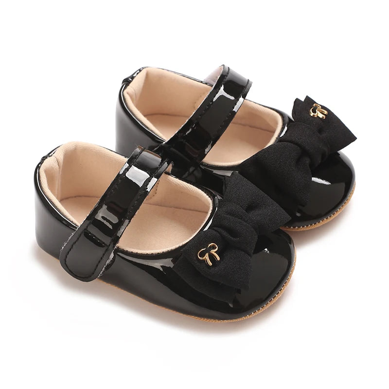 Casual Cute Rhinestone Bowknot Decor Mary Jane Shoes For Baby Girls