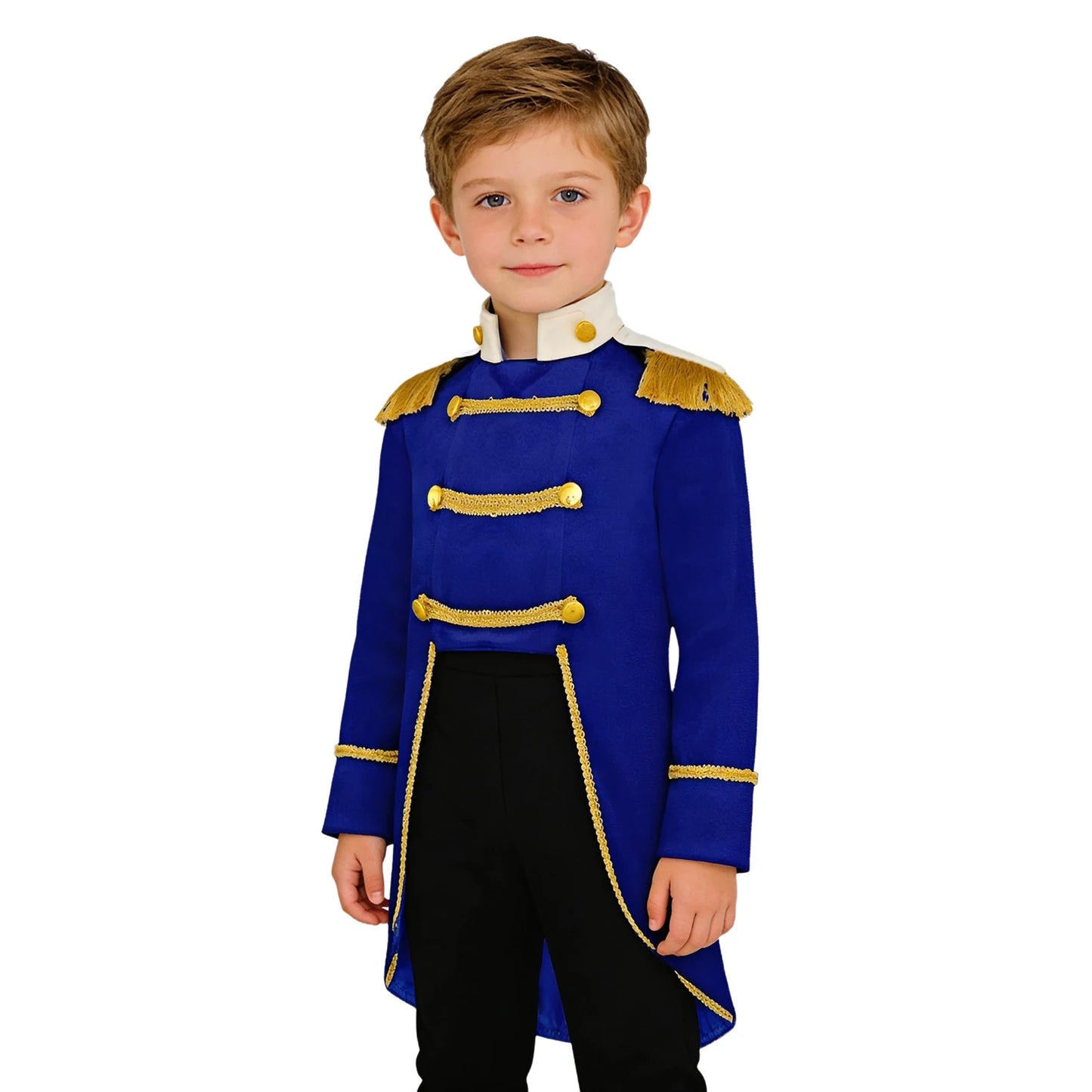 Baby Boys Prince Costume Long Sleeve Tailcoat Jacket Royal Court Marching Band Uniforms Halloween America Drum Costumes