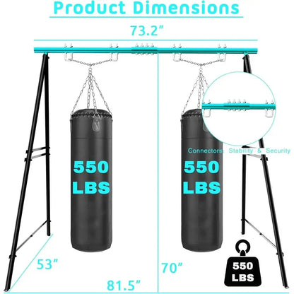 Two-Seat Swing Stand for Backyard, Patio, or Park, Up to 550lbs, Hammock Chair Compatible (Swing Not Included)