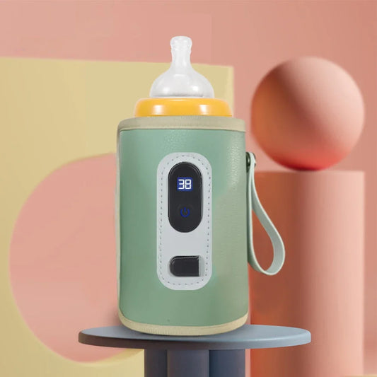 USB Portable Baby Bottle Warmer for Milk and Water, Travel Feeding Heater with Insulated Bag