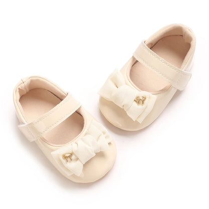 Casual Cute Rhinestone Bowknot Decor Mary Jane Shoes For Baby Girls