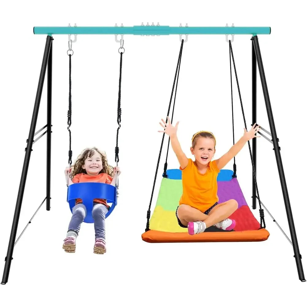 Two-Seat Swing Stand for Backyard, Patio, or Park, Up to 550lbs, Hammock Chair Compatible (Swing Not Included)