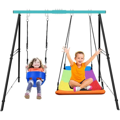 Two-Seat Swing Stand for Backyard, Patio, or Park, Up to 550lbs, Hammock Chair Compatible (Swing Not Included)
