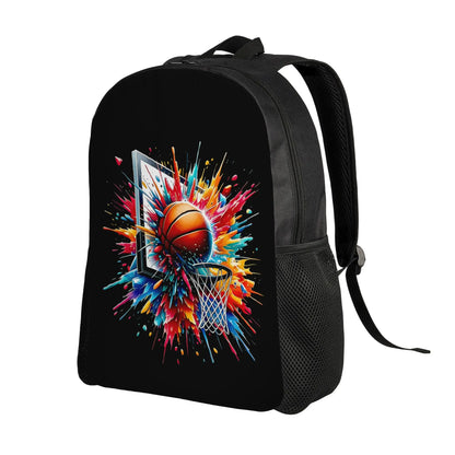 Basketball Floral Print Backpack – Large Capacity Travel & School Backpack