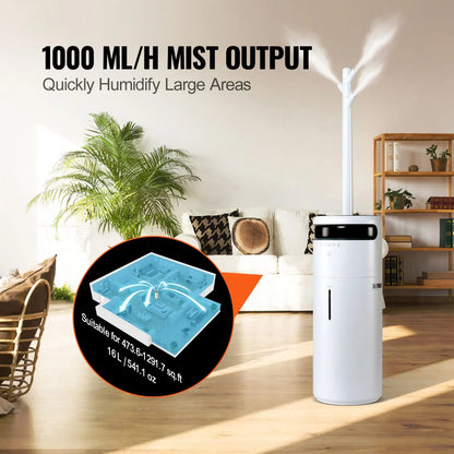 Humidifier for Home Large Room, Commercial Humidifier for Whole House 1291.7 Sq Ft, 16L Water Tank & Night Light & 12H Timer &