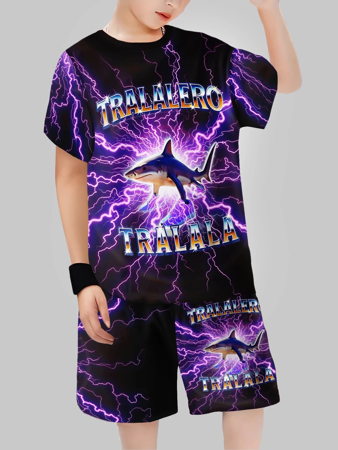 2025 New Fashion AI Games TungTungTung Sahur Design T-shirt+Shorts Summer Clothing Set Sports Suit T-Shirt & Pants Baby Outfits