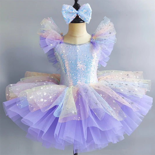 Girls Ballet Tutu Dress, Kids Ballerina Dance Costume Outfit