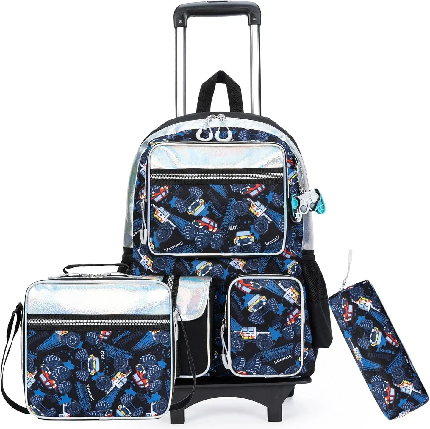 Kids Rolling Backpack for Boys Backpack with Wheels for School Backpacks for Boys Kids Bookbag for Primary Middle School with Lunch Box Set