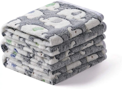 Cute Elephant Baby Blanket, Soft Warm Coral Velvet Swaddle Wrap, Infant Quilt & Stroller Cover