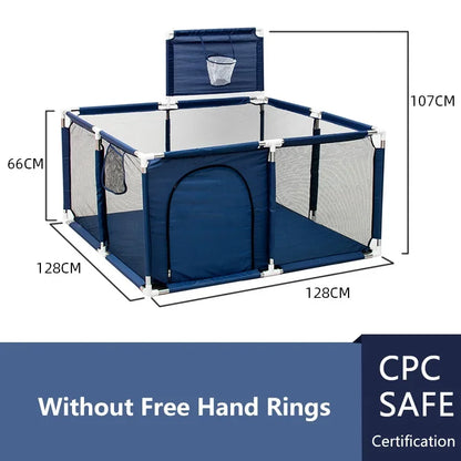 IMBABY Large Indoor Baby Playpen with Safety Barrier Fence and Waterproof Play Area
