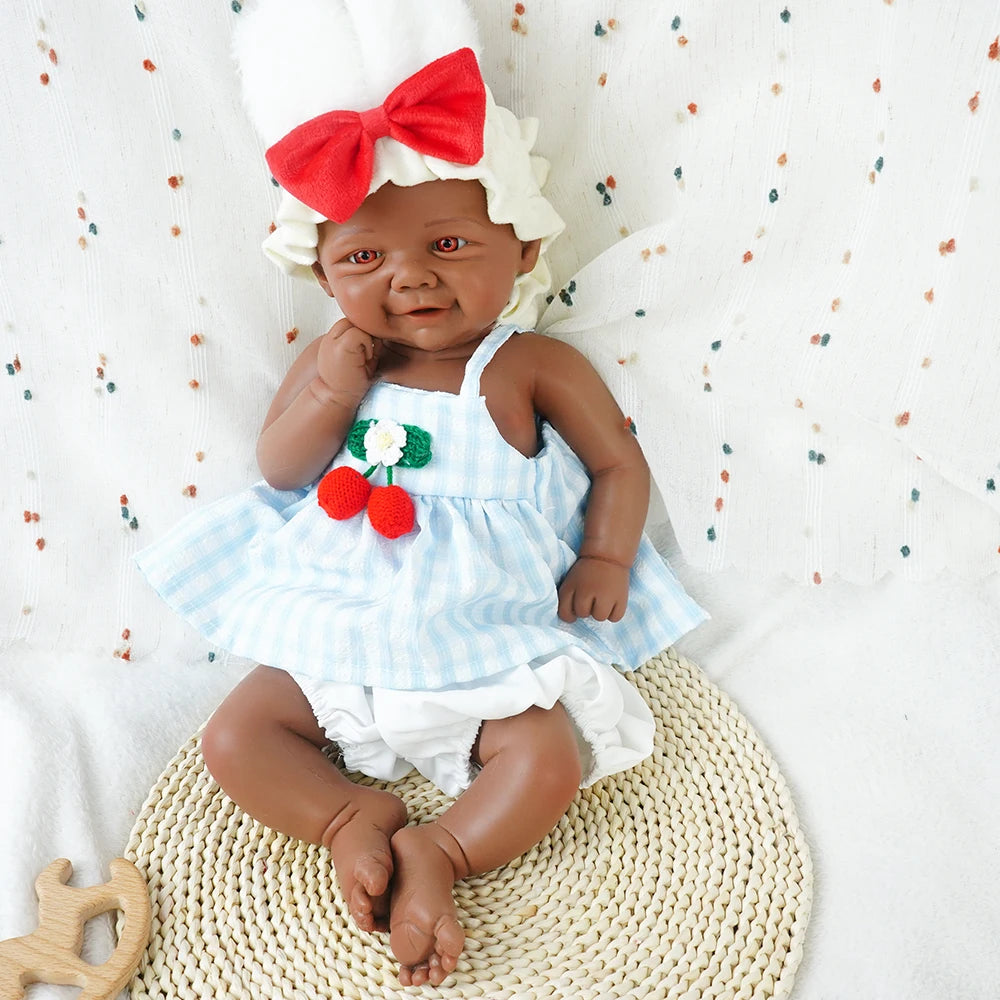 Weighted Baby Girl 18.9" Lifelike Full Body Silicone Reborn Dolls Soft Handmade Newborn Dolls for Collector Gift