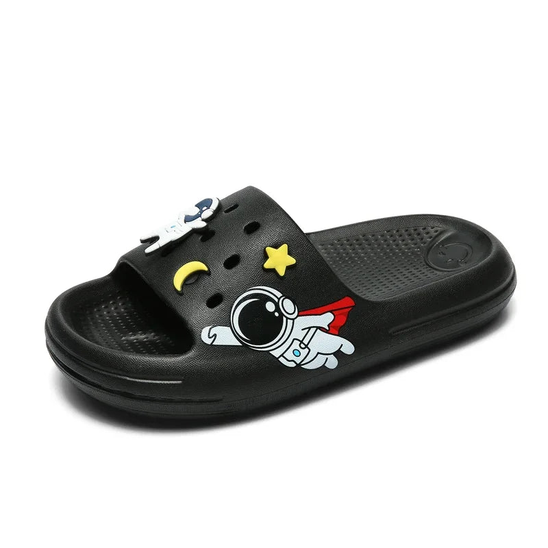 Cartoon Astronaut Children Slippers Boy Girls Casual Shoes Flat Beach Water Shoes Indoor Soft Kids Cute Flip Flops for Boy Girl
