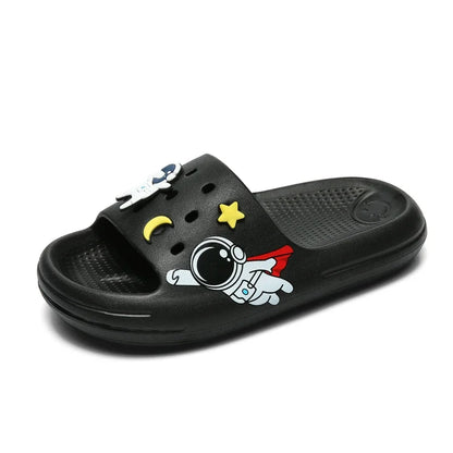 Cartoon Astronaut Children Slippers Boy Girls Casual Shoes Flat Beach Water Shoes Indoor Soft Kids Cute Flip Flops for Boy Girl