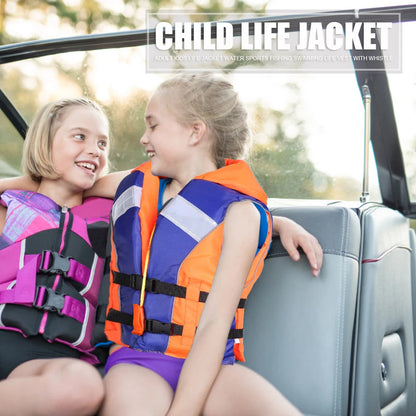 1/2PCS Children Life Jacket With Whistle Swimming Boating Float Vest Adjustable Size Drifting Swimming Life Vest For Water Sport