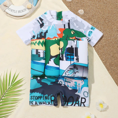 Boys Swimsuit Floating Kids Float Suit Toddler Baby 1 to 2 3 4 5 6 Years Children Buoyancy Funny Cartoon Dinosaur Child Swimwear