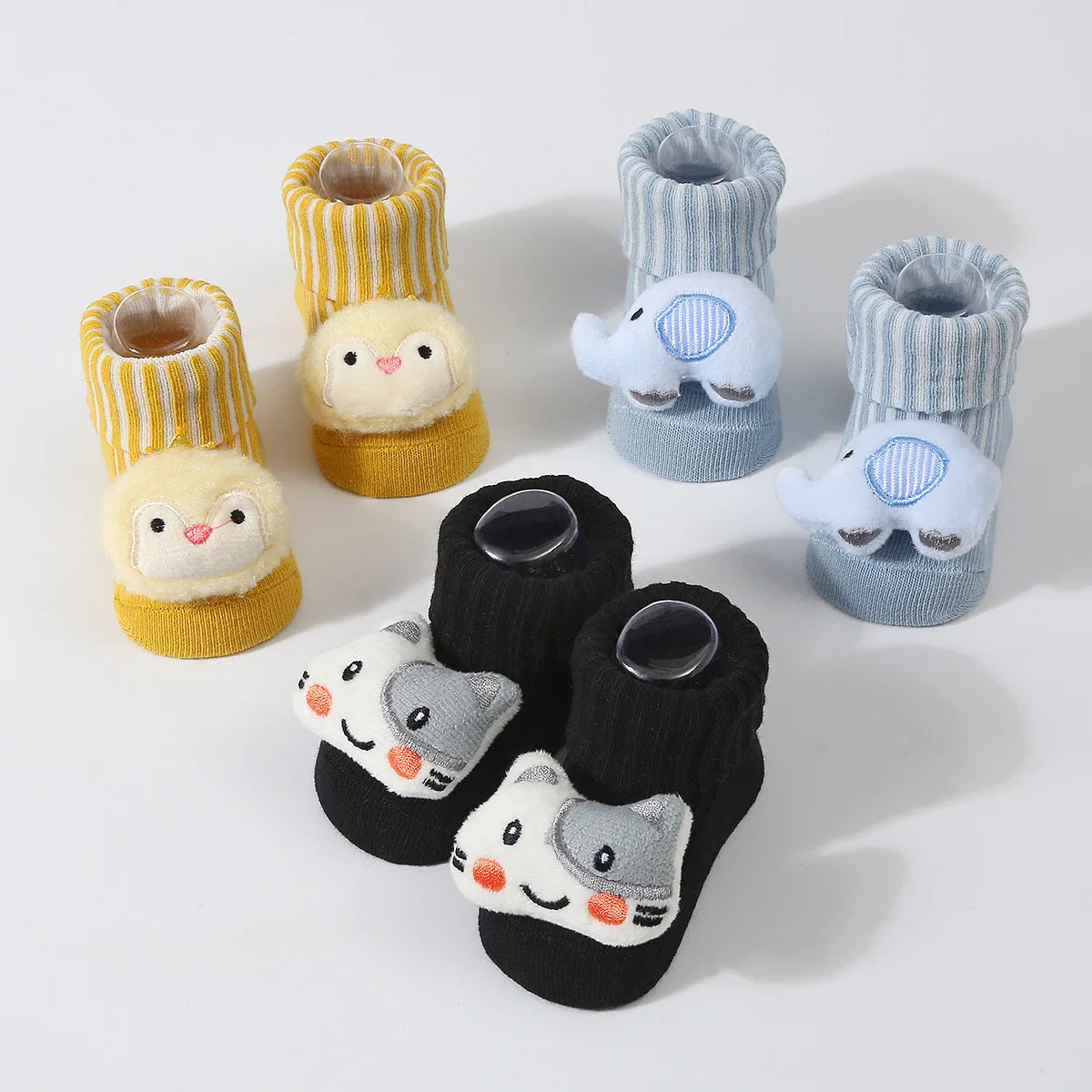 1 Pair Cute Cartoon Animal Kids Infant Newborn Baby Socks 0-6 Months Four Seasons Elastic Knit Cotton Kids Short Tube Socks