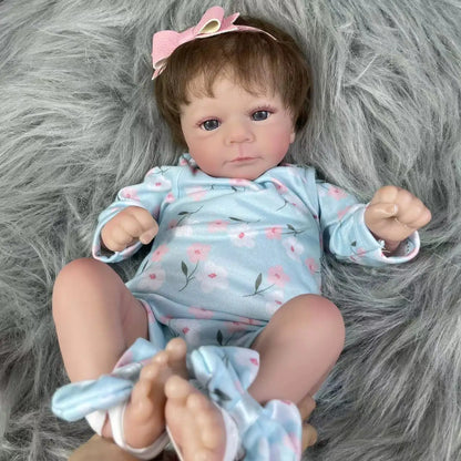 18-Inch Felicia Reborn Baby Doll with Lifelike 3D Skin Tone, Veins and Doll Accessories
