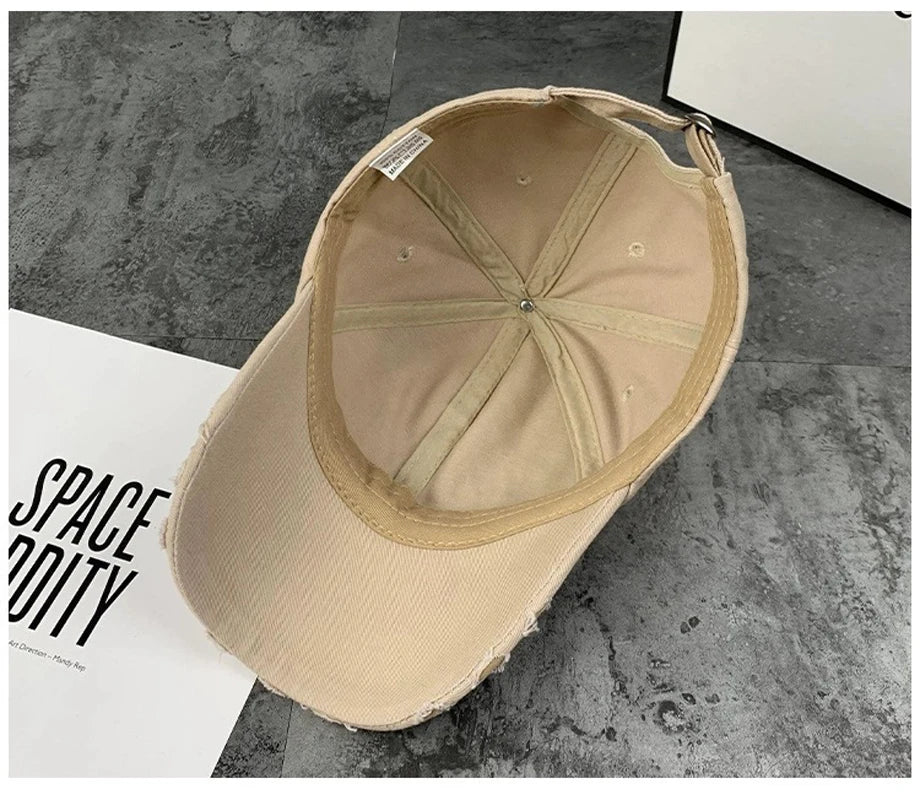 Vintage Washed Baseball Cap for Men & Teens, Embroidered Letter Adjustable Sun Hat, Casual Streetwear Hat for Spring & Summer