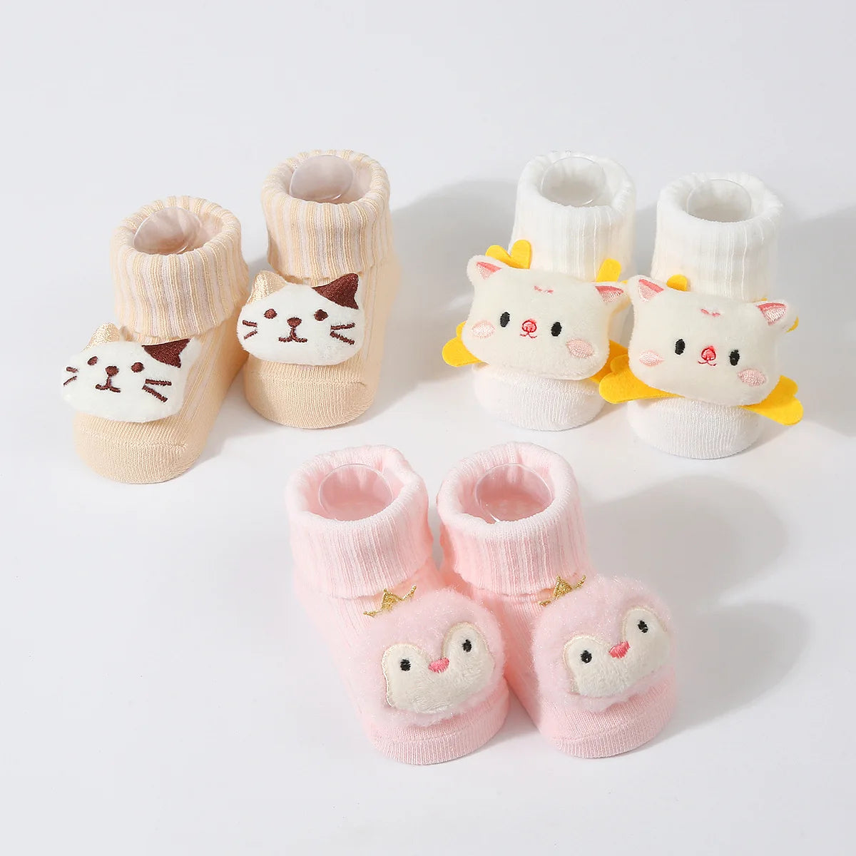1 Pair Cute Cartoon Animal Kids Infant Newborn Baby Socks 0-6 Months Four Seasons Elastic Knit Cotton Kids Short Tube Socks