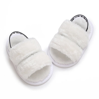 Fashion Letter print style Cute Soft Sole baby sandals Plush Slippers Suitable For newborn baby girl boy