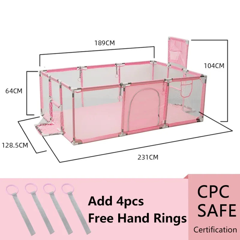IMBABY Large Indoor Baby Playpen with Safety Barrier Fence and Waterproof Play Area